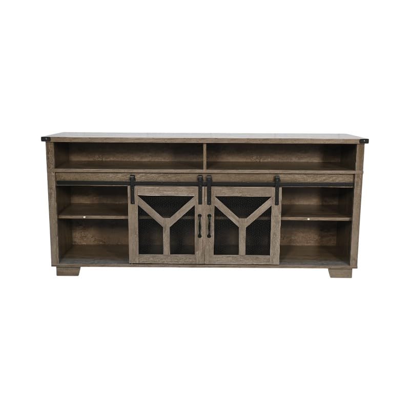 65" Engineered Wood Media Storage Cabinet with Sliding Barn Doors O2207