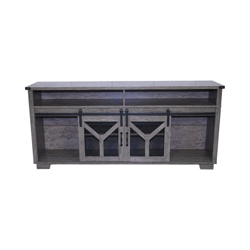 65" Engineered Wood Media Storage Cabinet with Sliding Barn Doors O2207