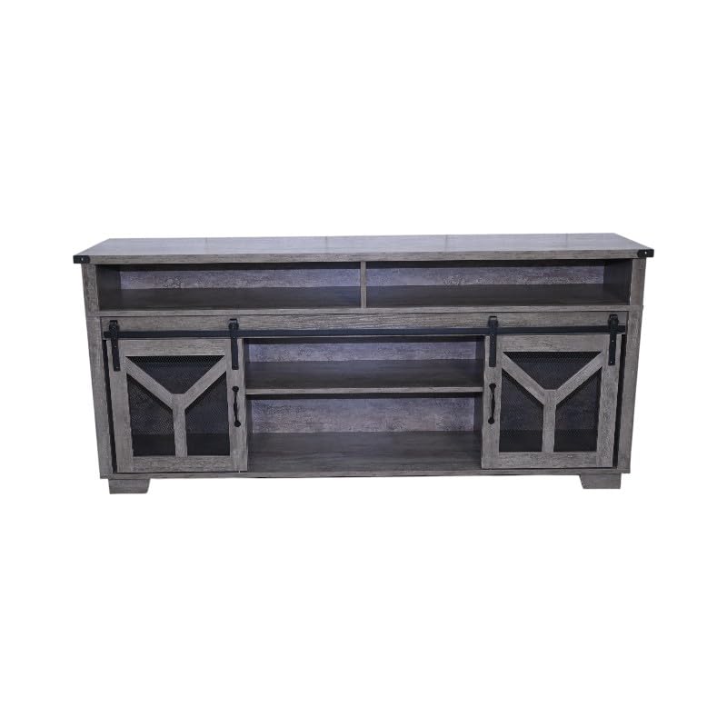 65" Engineered Wood Media Storage Cabinet with Sliding Barn Doors O2207