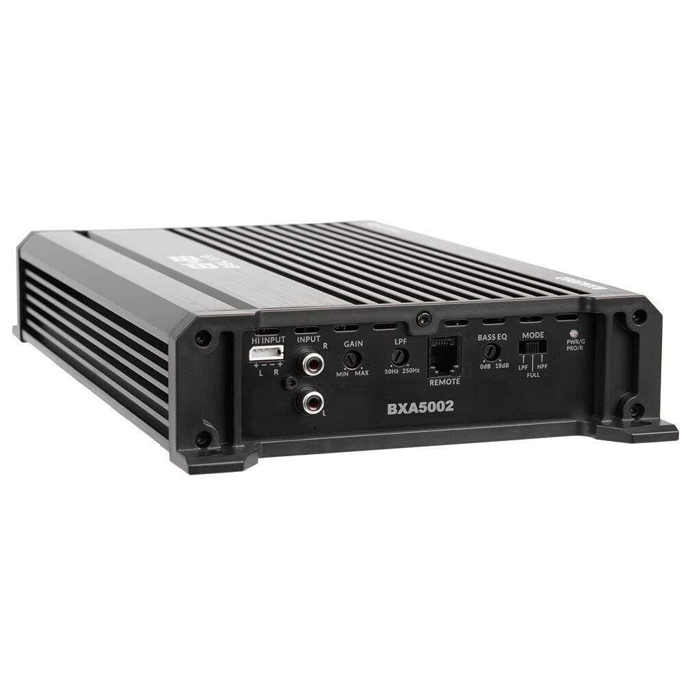 500W Peak 2-Ohm Stable 2-Channel Car Audio Amplifier with Remote Subwoofer Level Control J524598