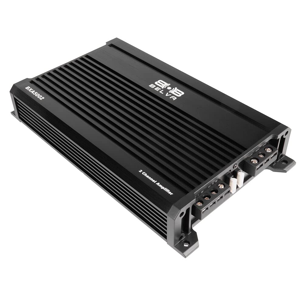 500W Peak 2-Ohm Stable 2-Channel Car Audio Amplifier with Remote Subwoofer Level Control J524598