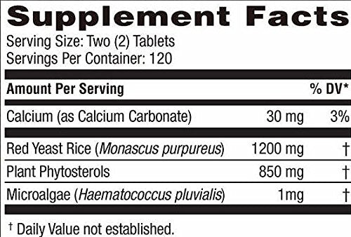 Red Yeast Rice 1200 mg Tablets P4737