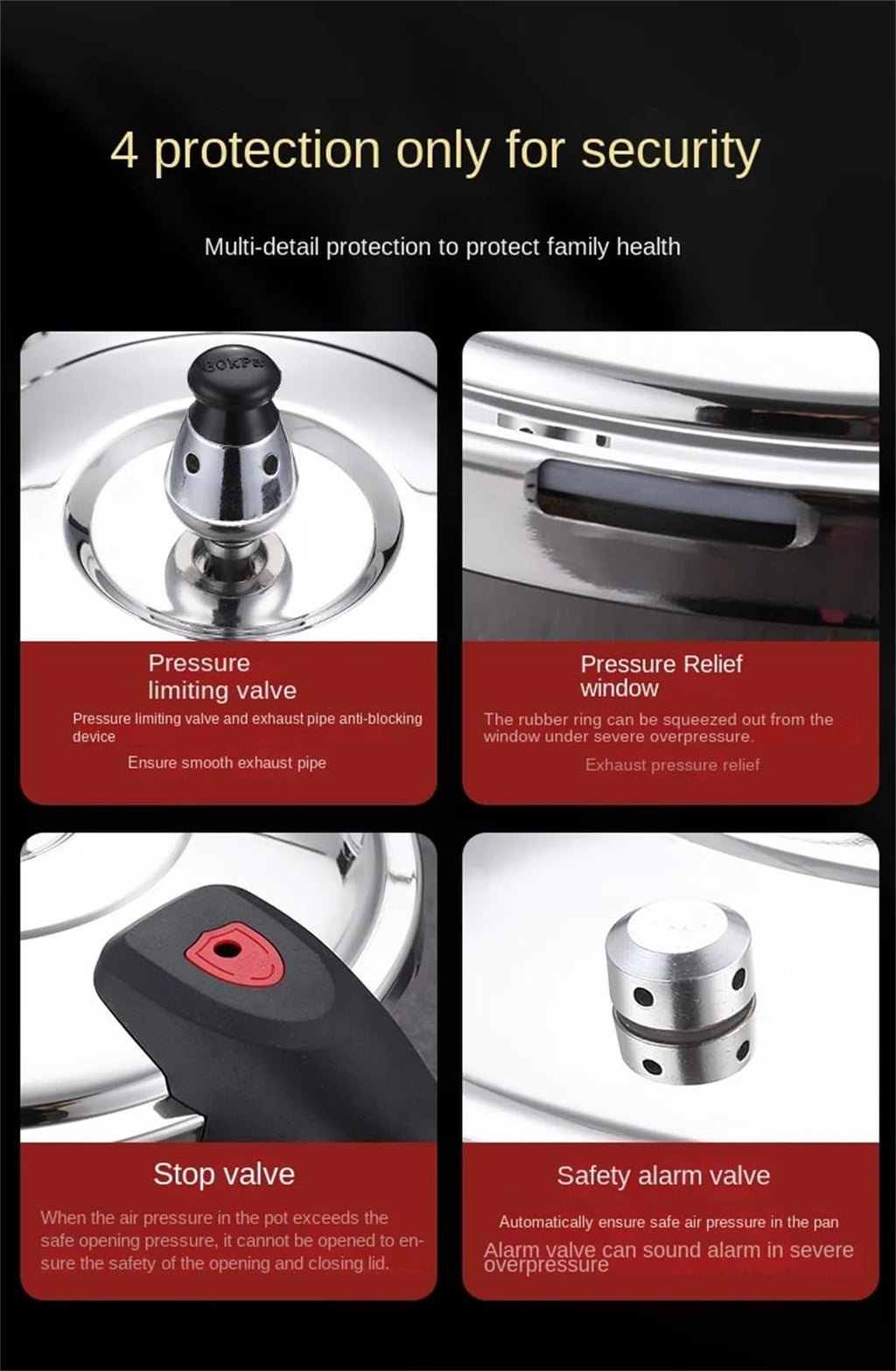 Stainless Steel 3L Induction Compatible Stove Top Pressure Cooker C9221