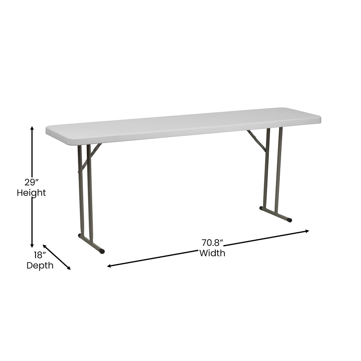 6-Foot White Plastic Folding Training Table B6697