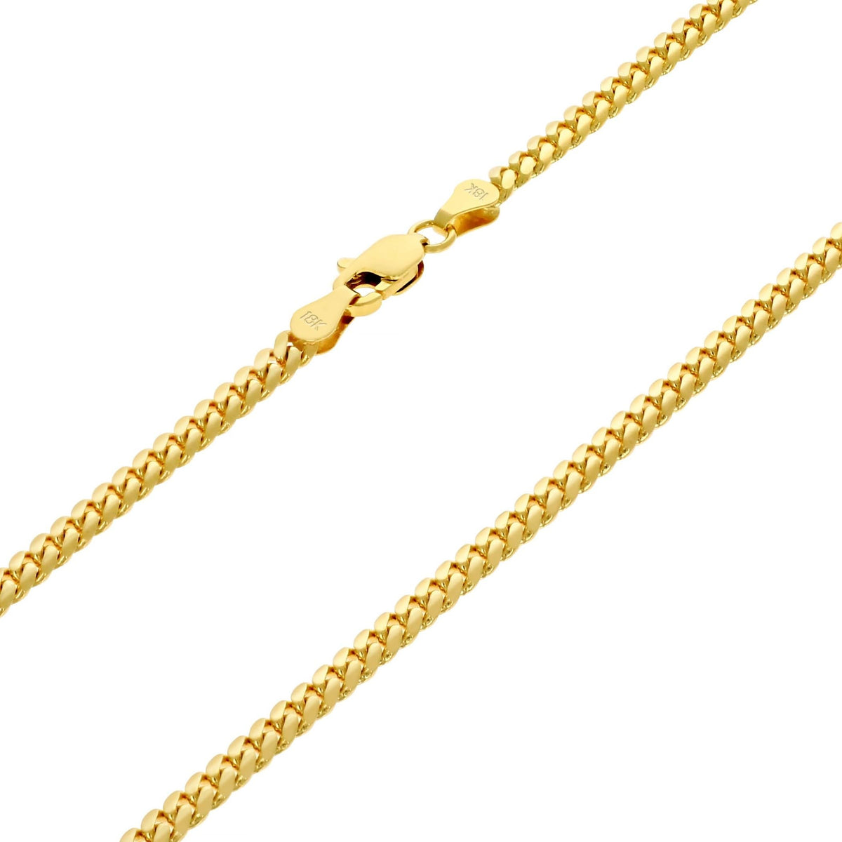 18k Yellow Gold Cuban Link Chain Necklace Z198998