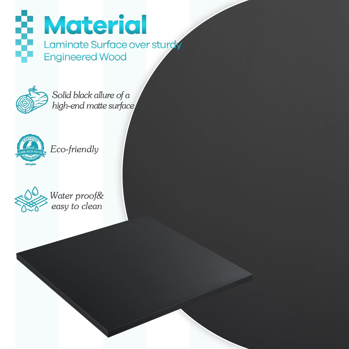 24 x 24 inches Square Melamine Table Top Pack of 2 B977