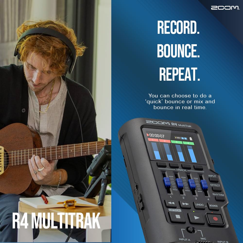 32-Bit Float 4-Track Recorder with Dual XLR/TS Inputs and Built-In Mic Q27714