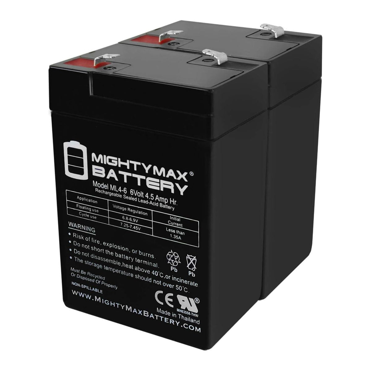 6V 4.5AH Battery 2 Pack Q278