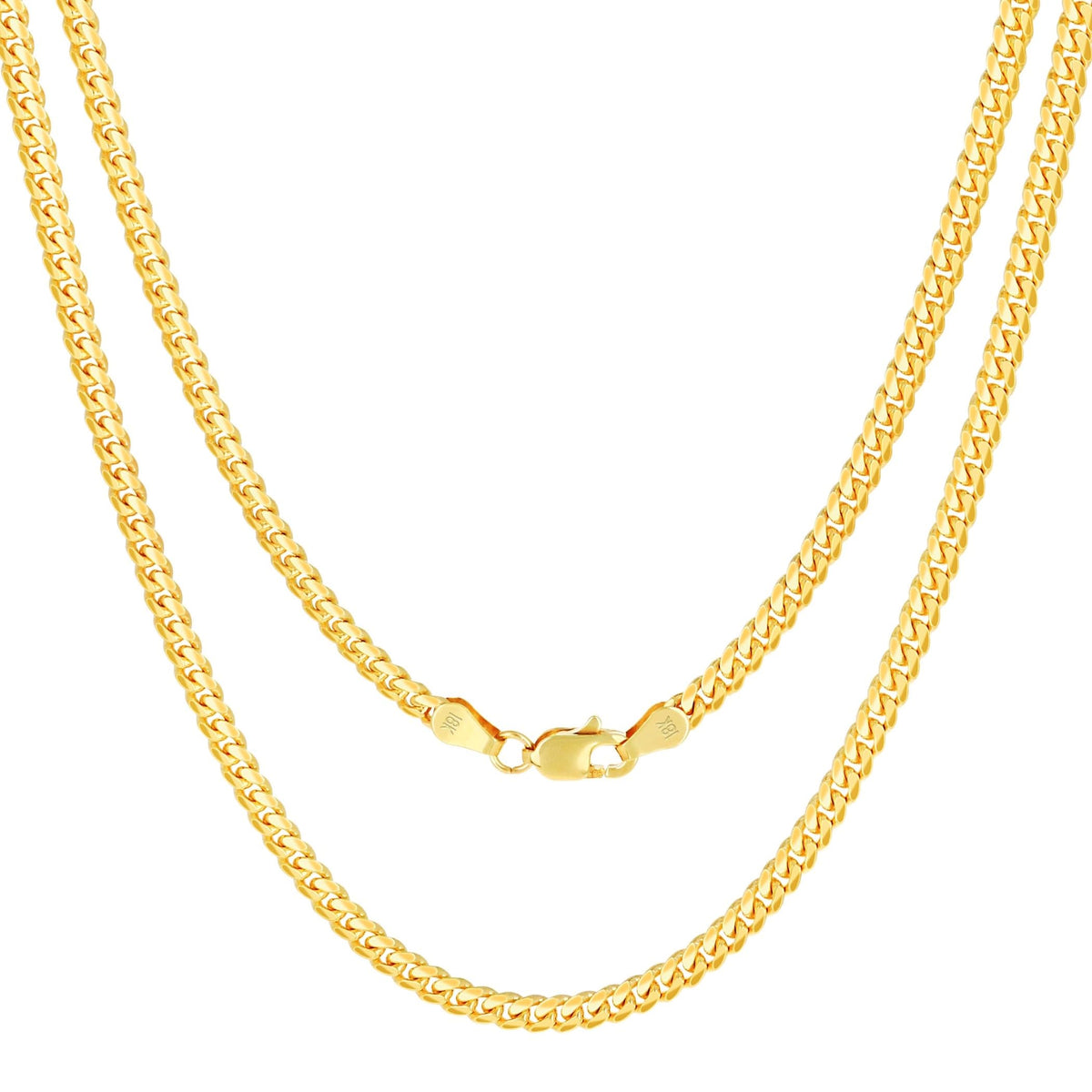 18k Yellow Gold Cuban Link Chain Necklace Z198998