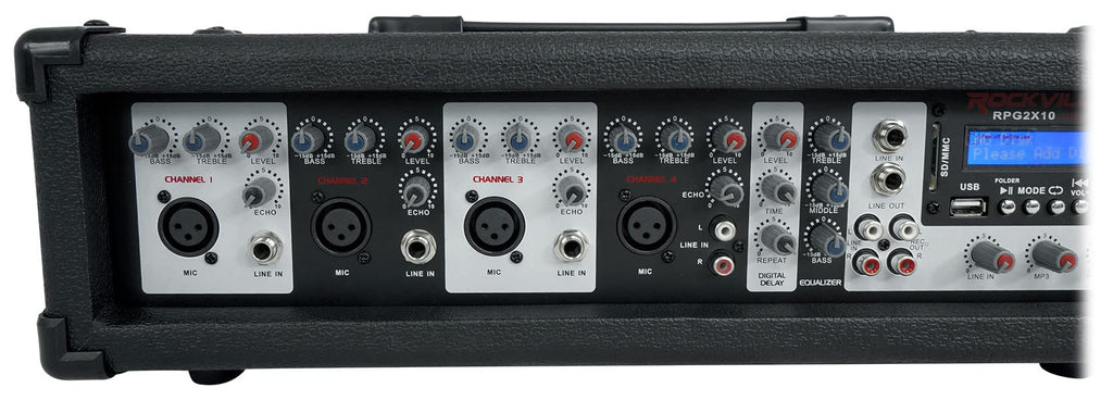 10" PA Speaker Pair with Mixer and Wireless Mics M232394