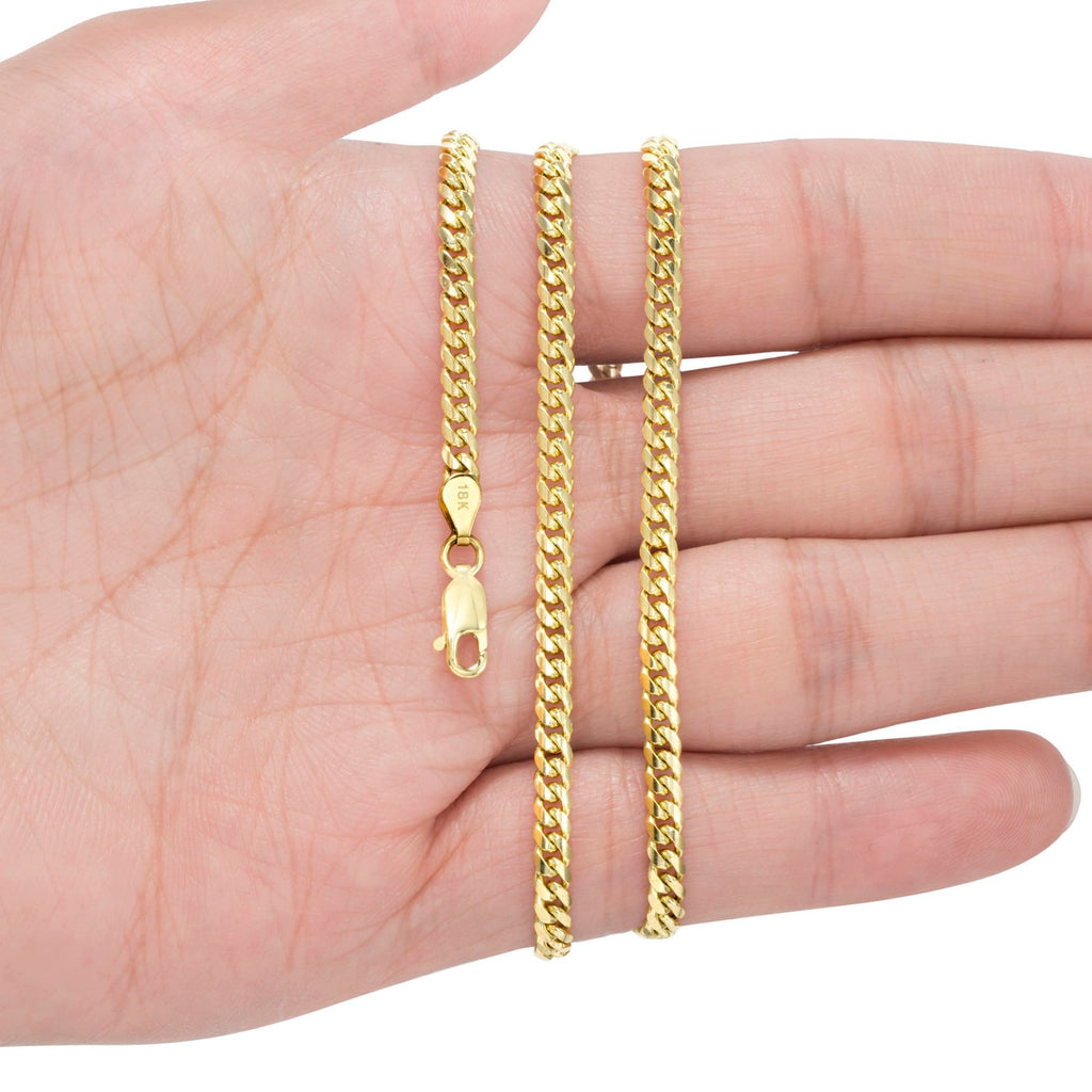 18k Yellow Gold Cuban Link Chain Necklace Z198998