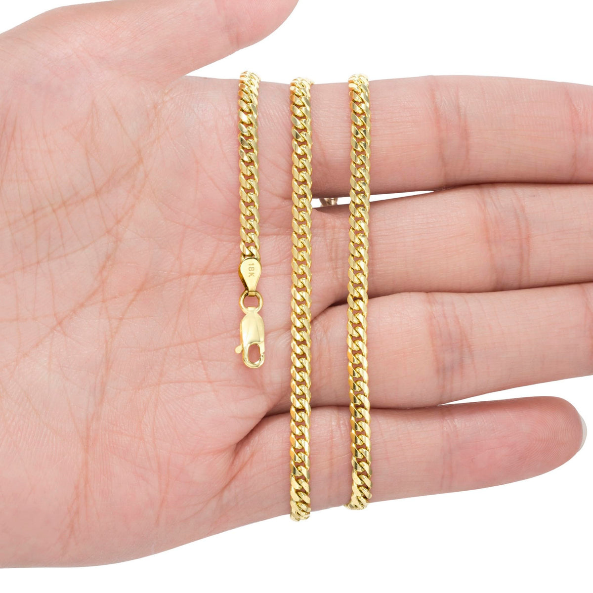 18k Yellow Gold Cuban Link Chain Necklace Z198998