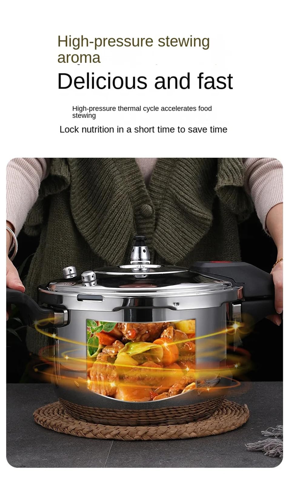 Stainless Steel 3L Induction Compatible Stove Top Pressure Cooker C9221