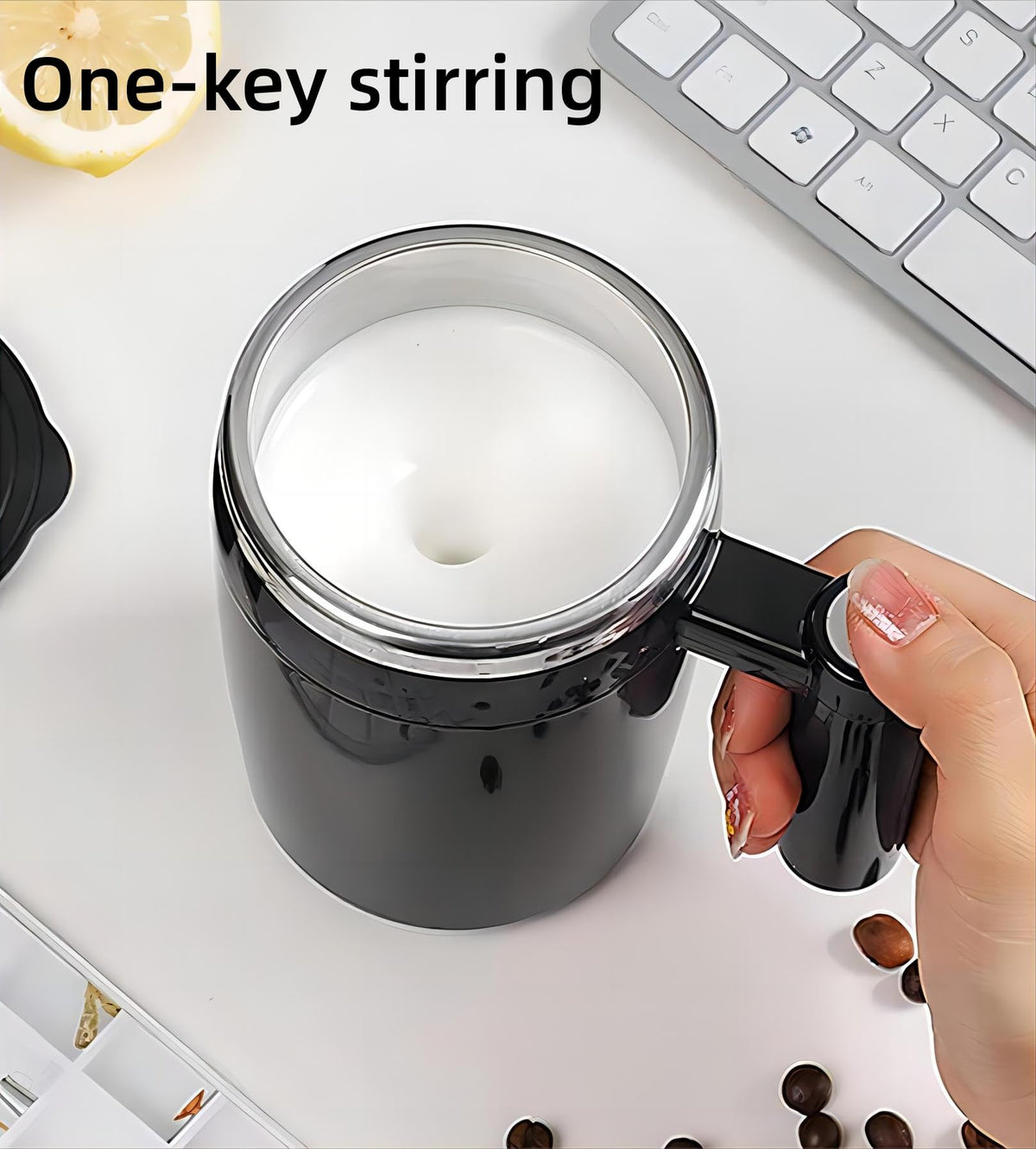 14oz Rechargeable Self Stirring Coffee Mug G8449