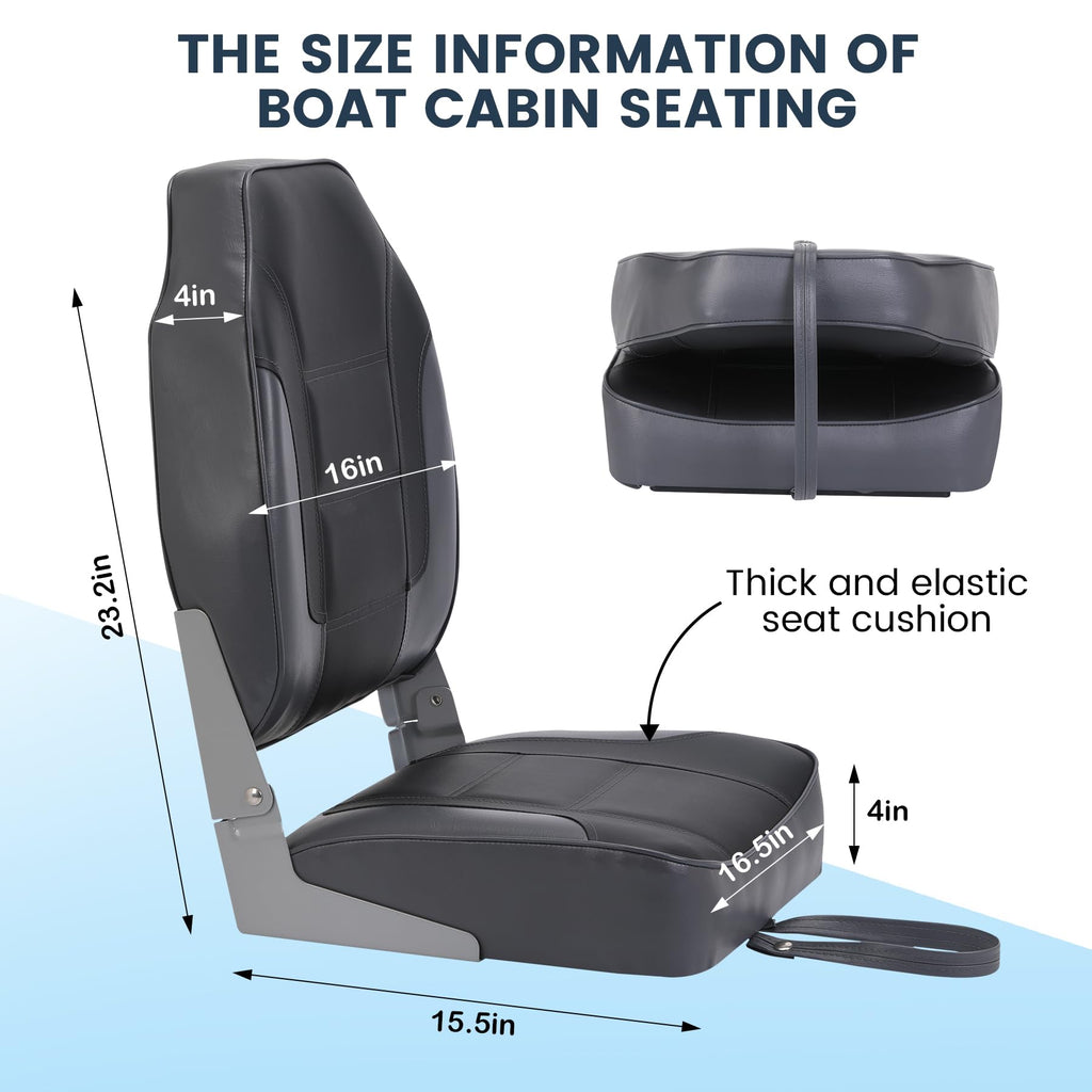 2 Pack High Back Folding Boat Seats Z261715