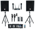 10" PA Speaker Pair with Mixer and Wireless Mics M232394