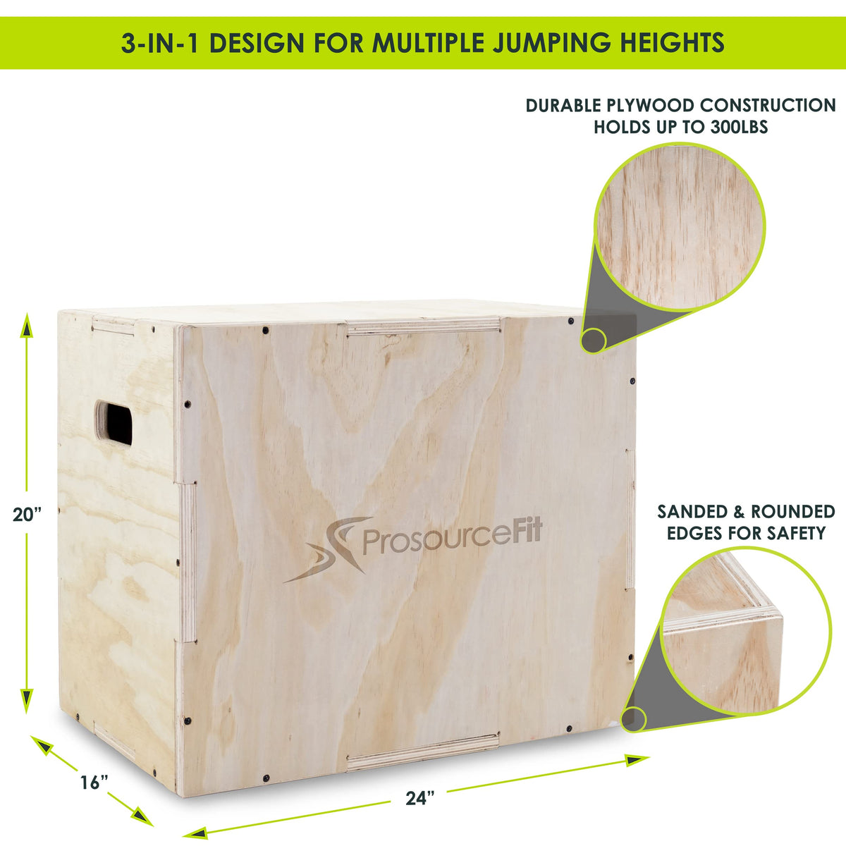 3-in-1 Wood Plyometric Jump Box R146925
