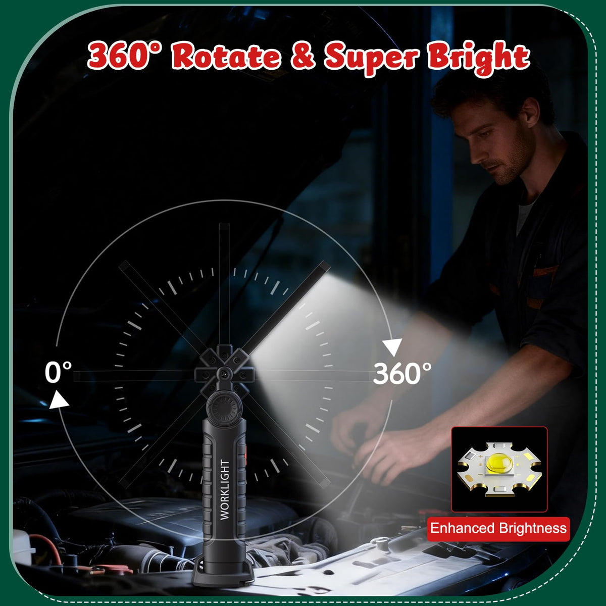 4 Pack Rechargeable Magnetic LED Work Light J700772