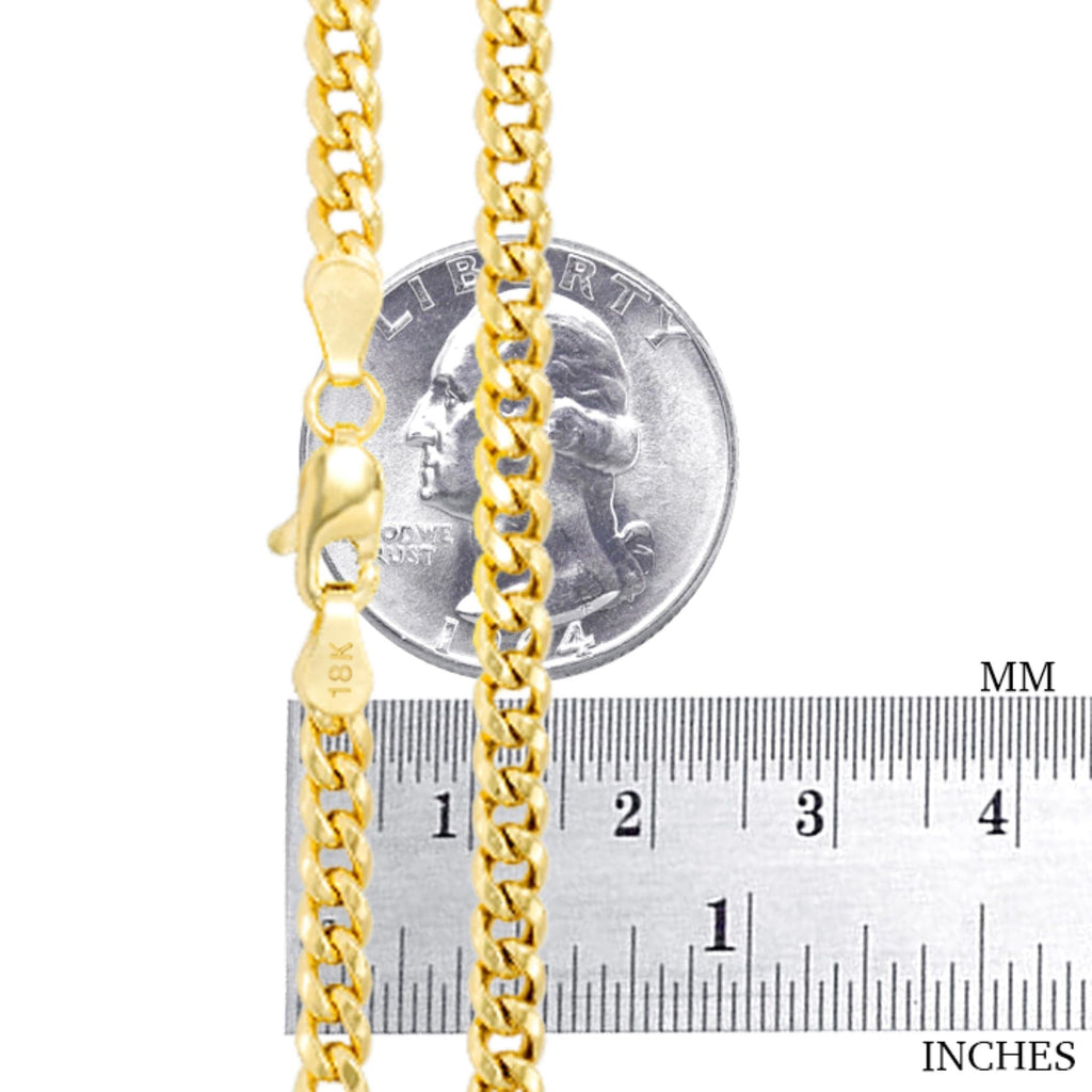 18k Yellow Gold Cuban Link Chain Necklace Z198998