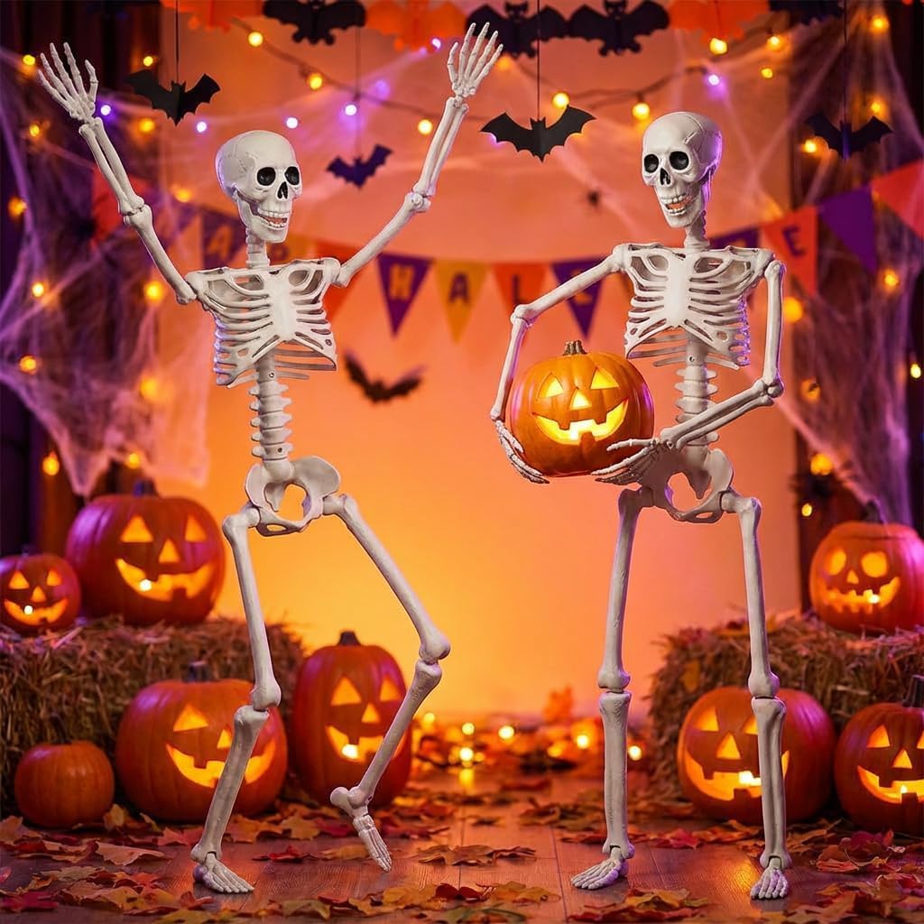 2 Pack 67" Posable Skeleton with Movable Joints N229