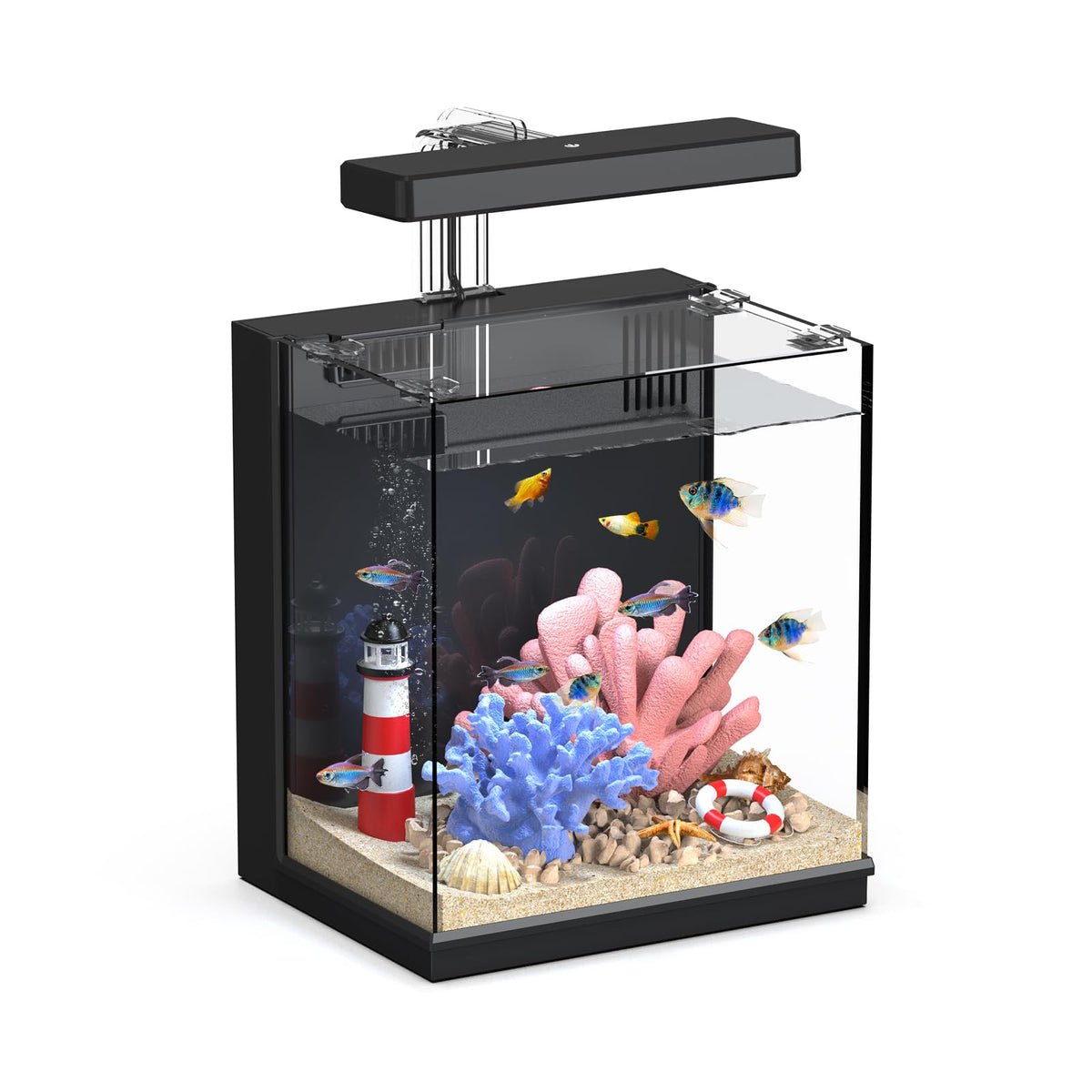 2 Gallon Betta Fish Tank with Filter & Light B38653