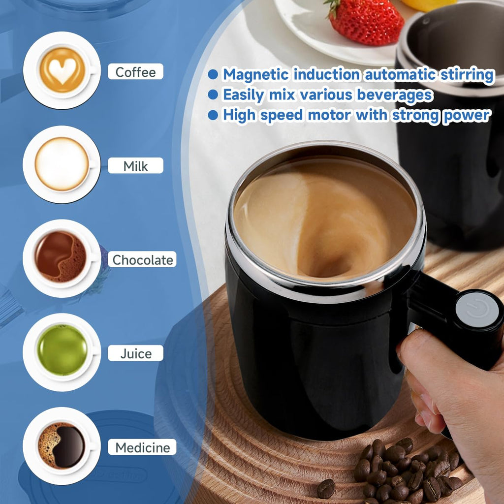 14oz Rechargeable Self Stirring Coffee Mug G8449