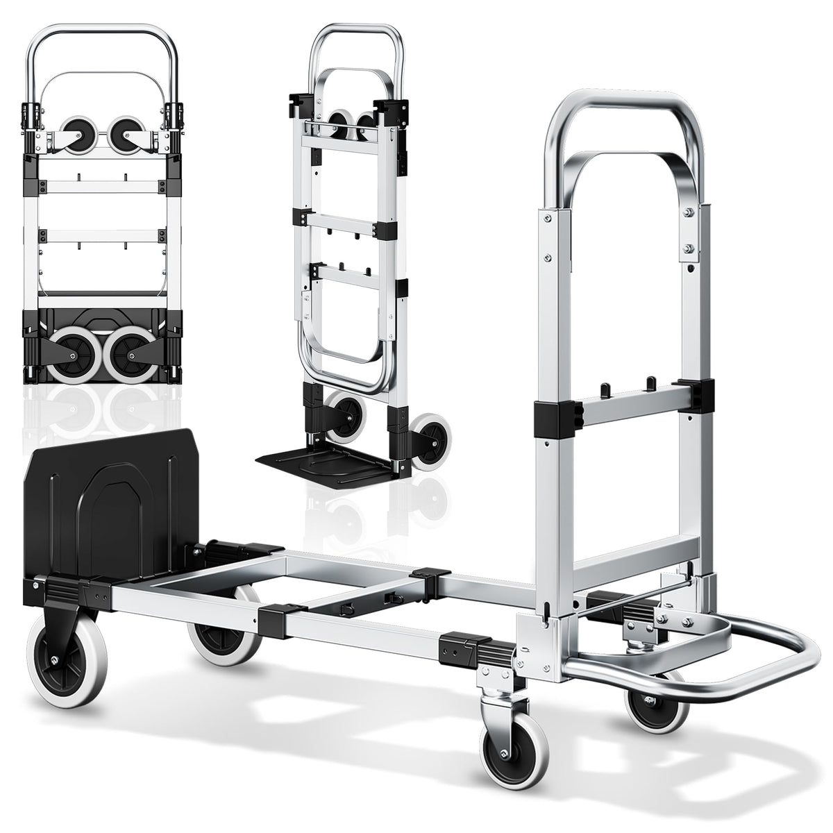 3-in-1 Folding Hand Truck 600LBS Heavy Duty Convertible Cart T621895