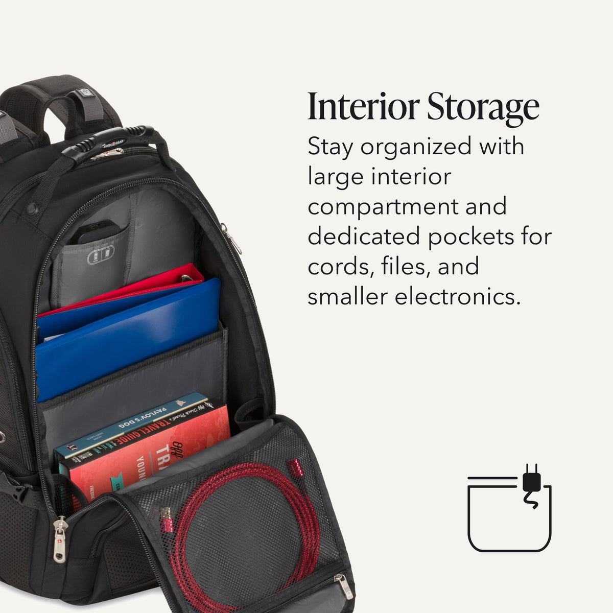 Black 17-Inch Laptop Backpack with Tablet Pocket A7819