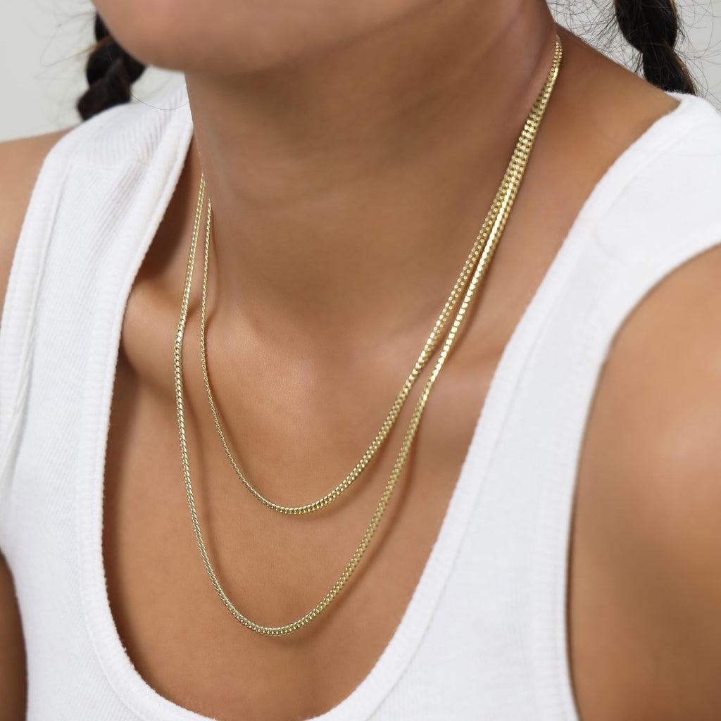 18k Yellow Gold Cuban Link Chain Necklace Z198998