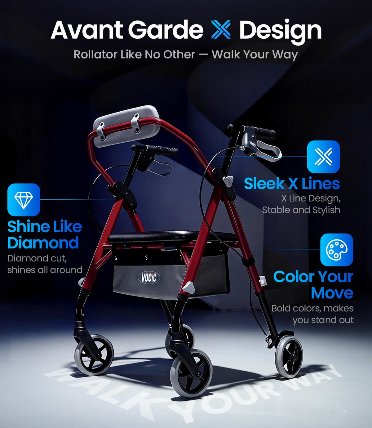 Rollator Walker with Seat L68648