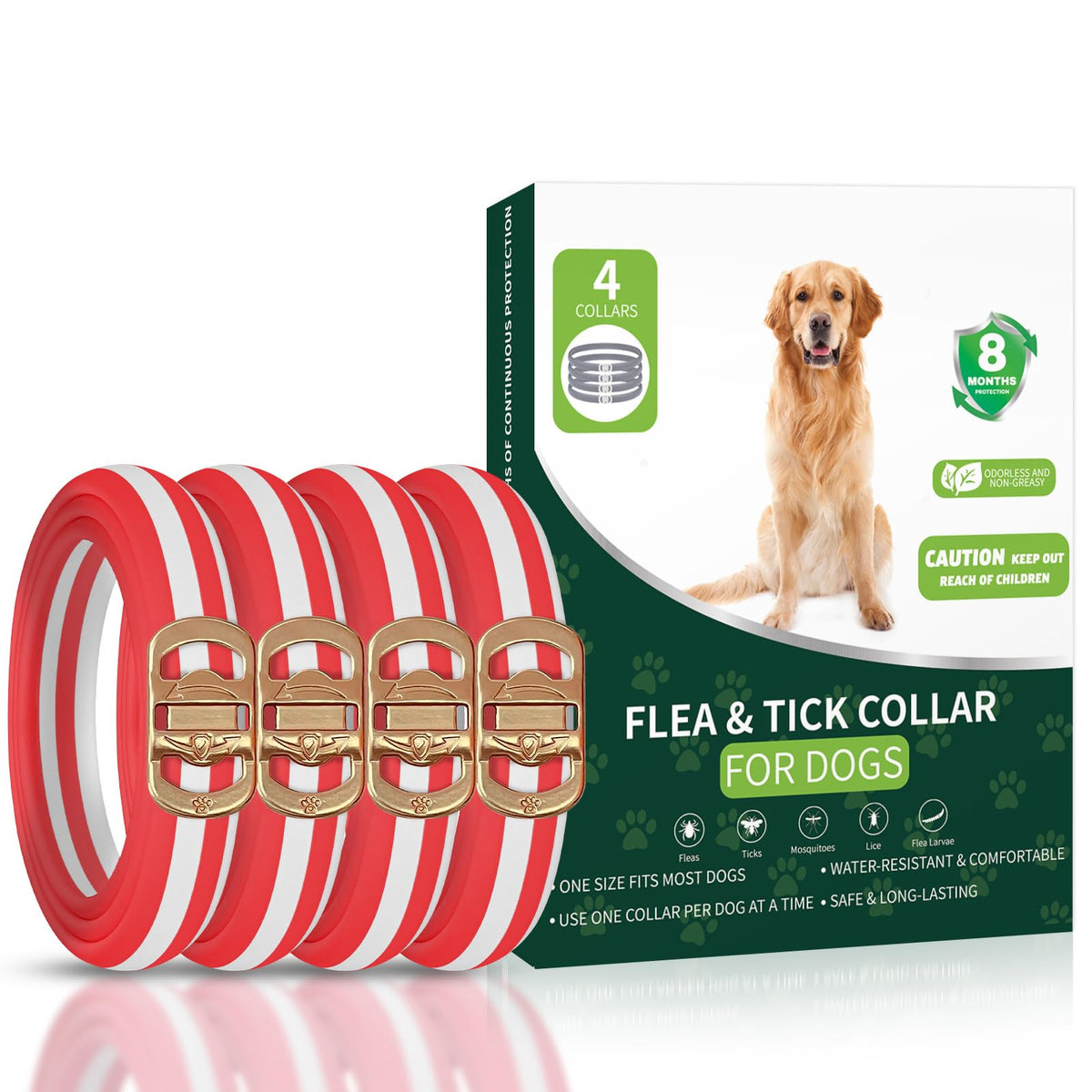 4 Pack Flea and Tick Collar for Dogs A6919