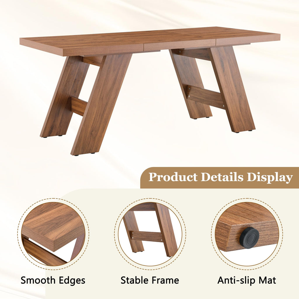 71" 9 Piece Walnut Dining Table Set K91479