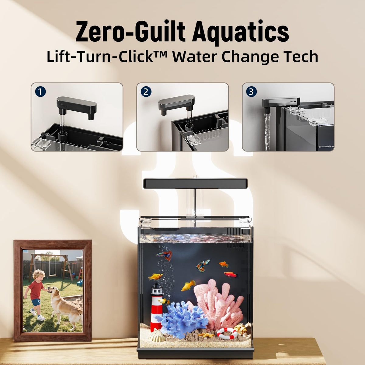 2 Gallon Betta Fish Tank with Filter & Light B38653
