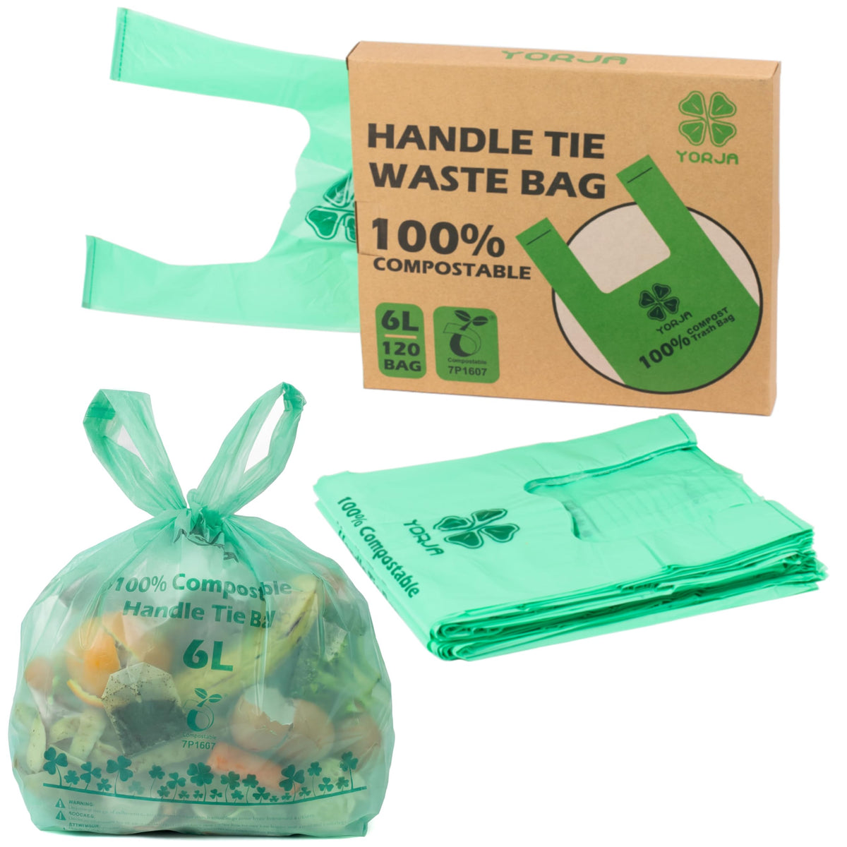 1.6 Gallon Compostable Kitchen Trash Bags D508