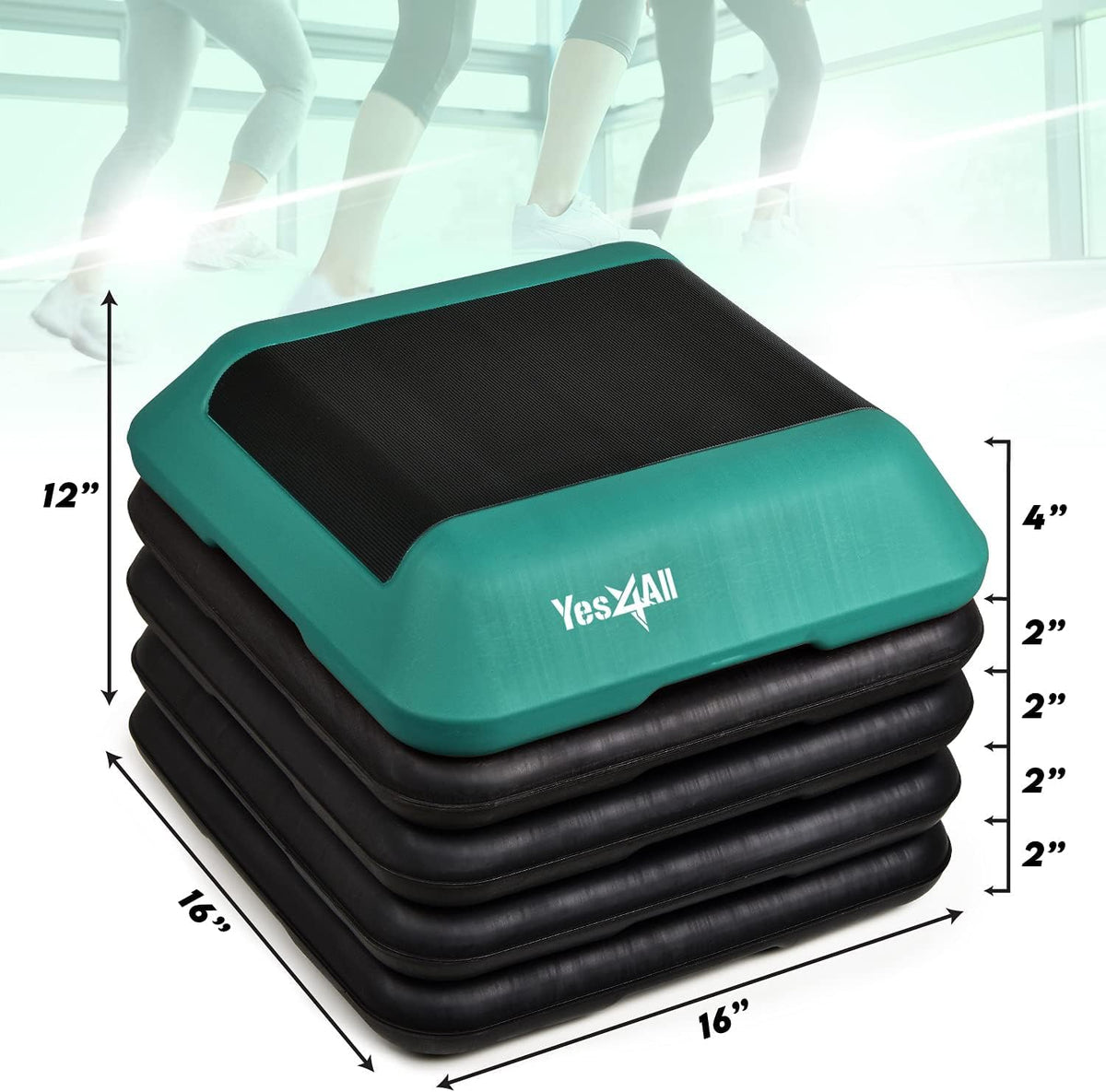 Adjustable Aerobic Step Platform with Stackable Risers Q78955