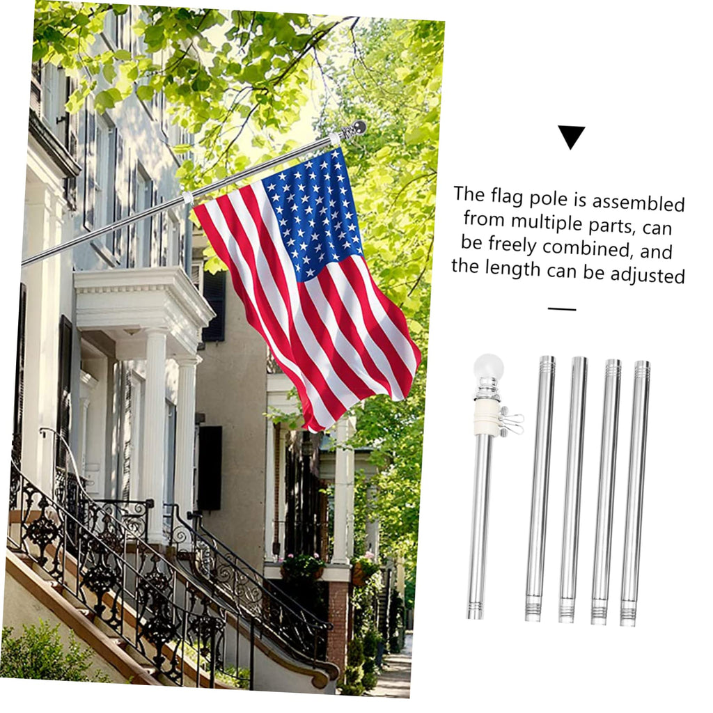 Stainless Steel 6 Foot Adjustable Wall Mount Flagpole Kit Z436