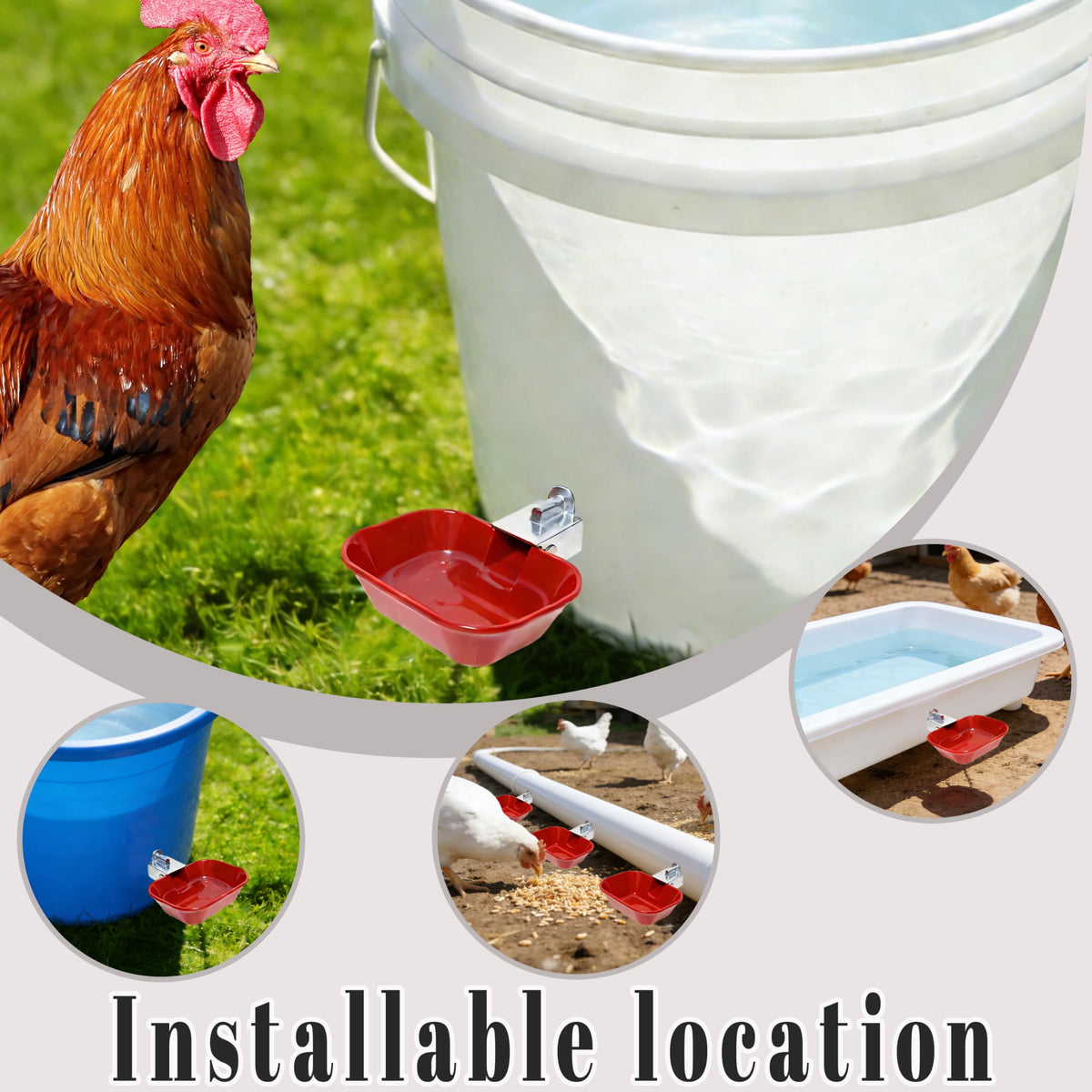 Aluminum Alloy Chicken Waterer Feeder I15281