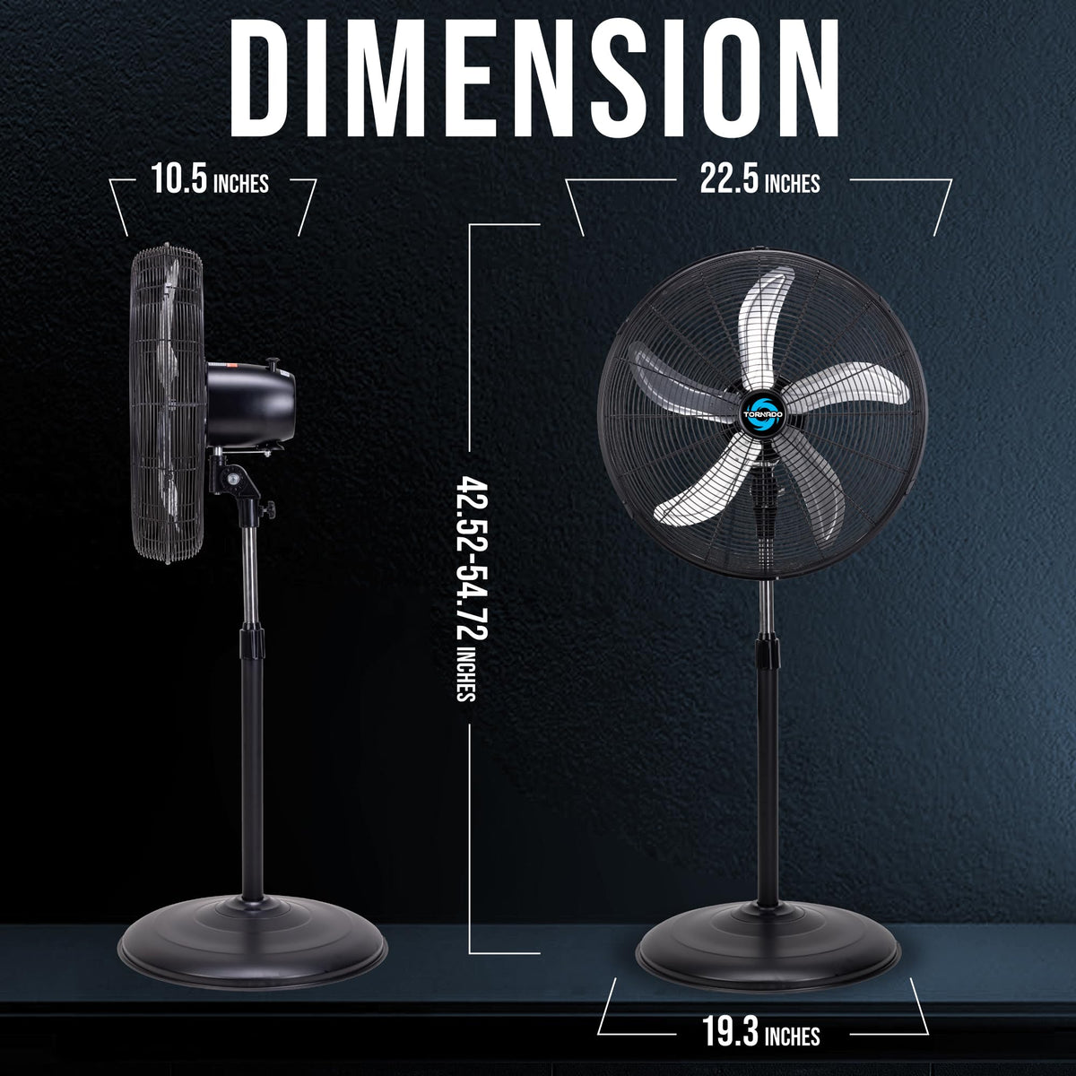 20 Inch High Velocity Oscillating Metal Pedestal Fan Q6825