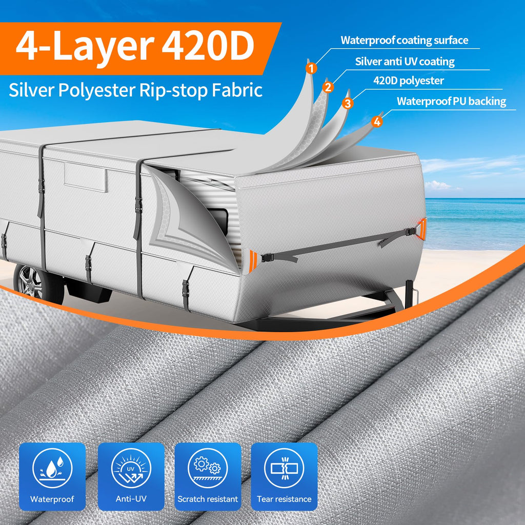 14'-16' Waterproof Oxford Fabric Camper Cover G86328
