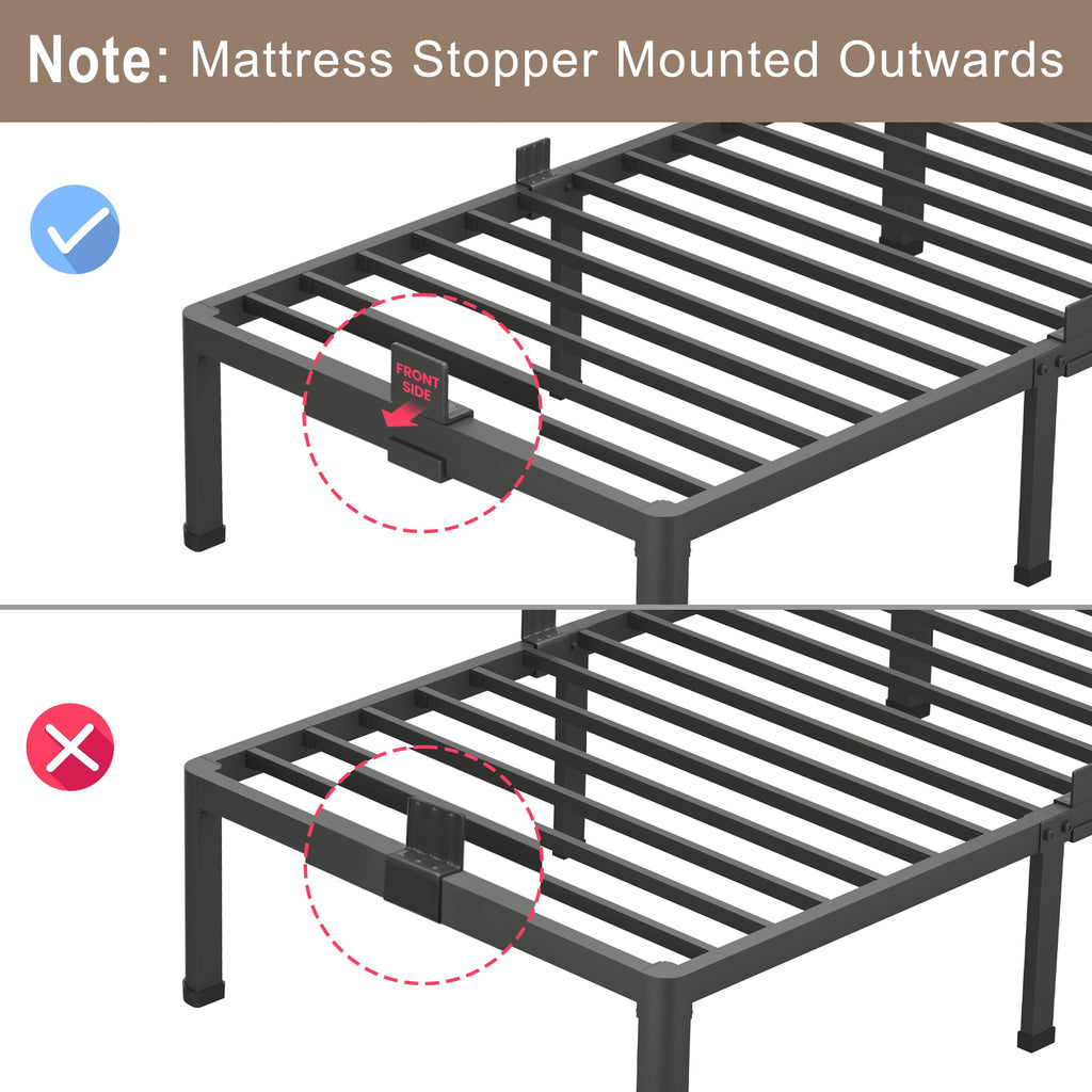18 Inch Queen Bed Frame with Rounded Corner Q3685