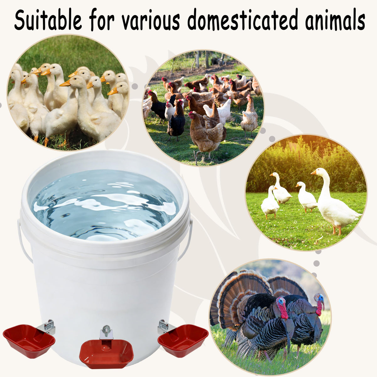 Aluminum Alloy Chicken Waterer Feeder I15281