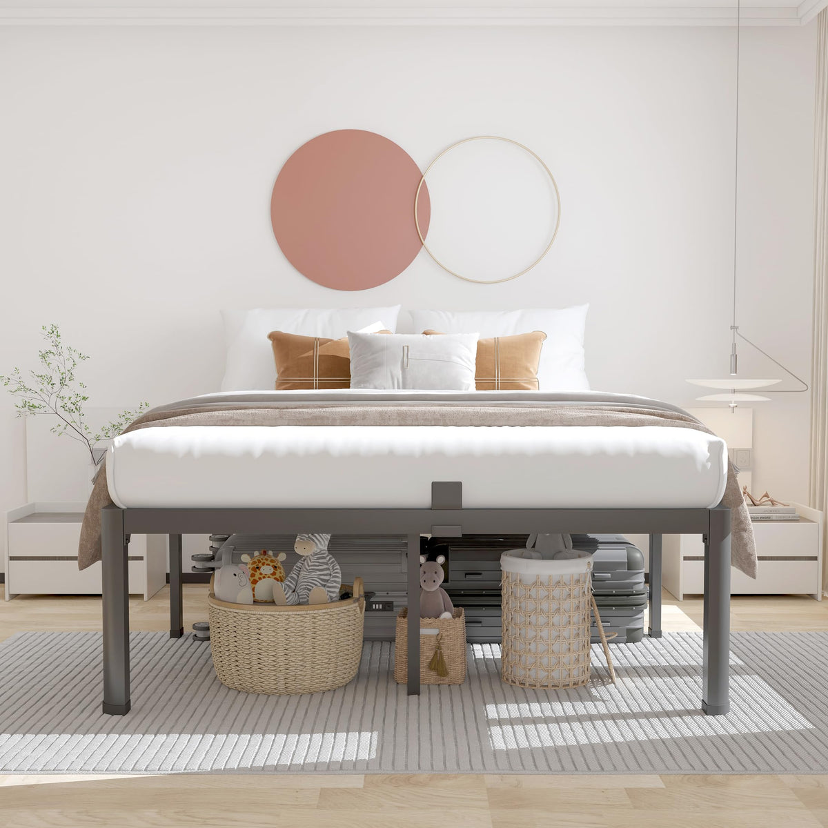 18 Inch Queen Bed Frame with Rounded Corner Q3685