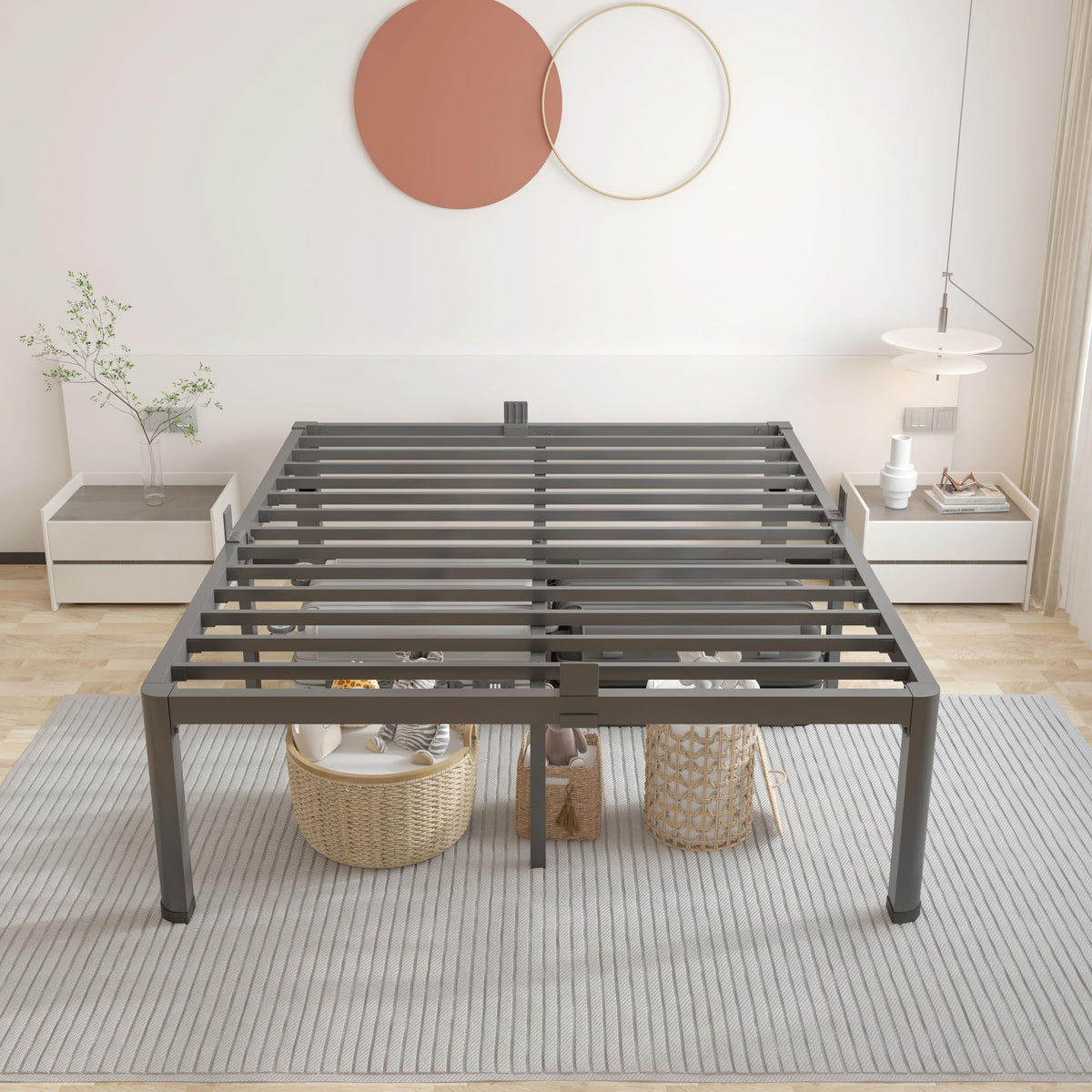 18 Inch Queen Bed Frame with Rounded Corner Q3685