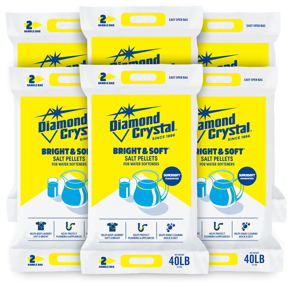 6 Pack Water Softener Salt Pellets, 40 Pounds K3220