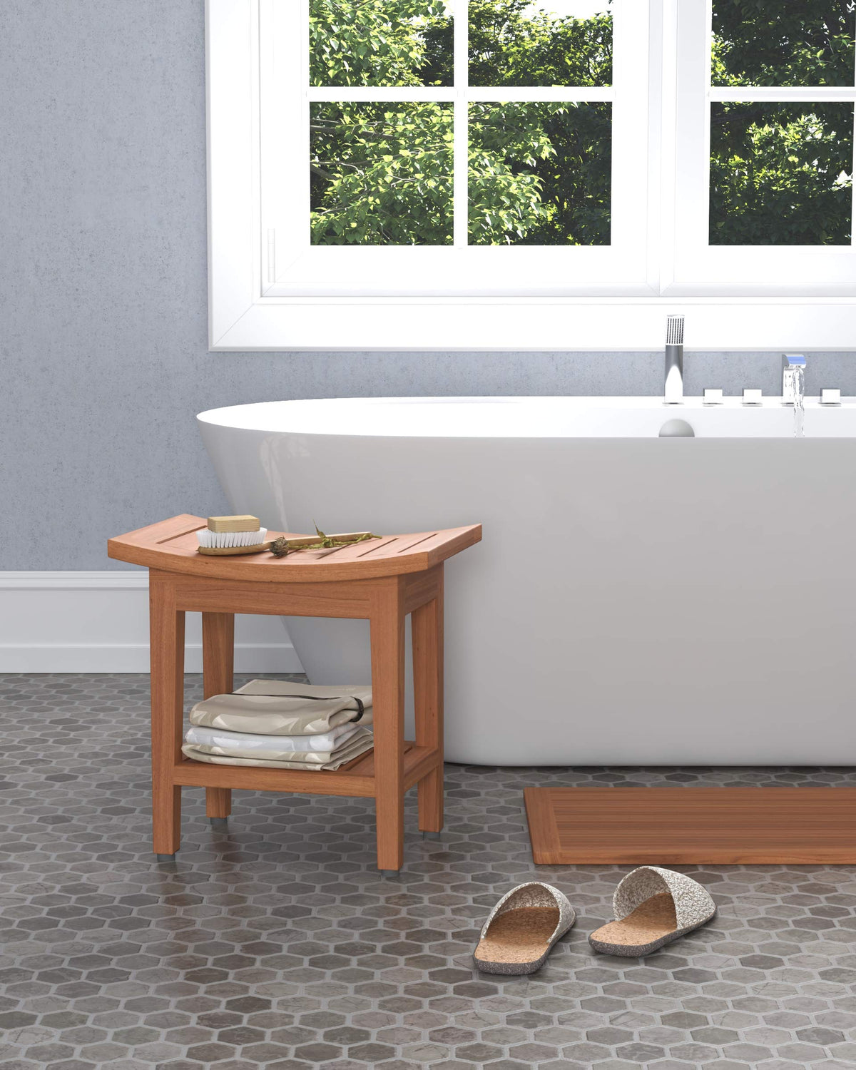 18" Teak Shower Bench M528400