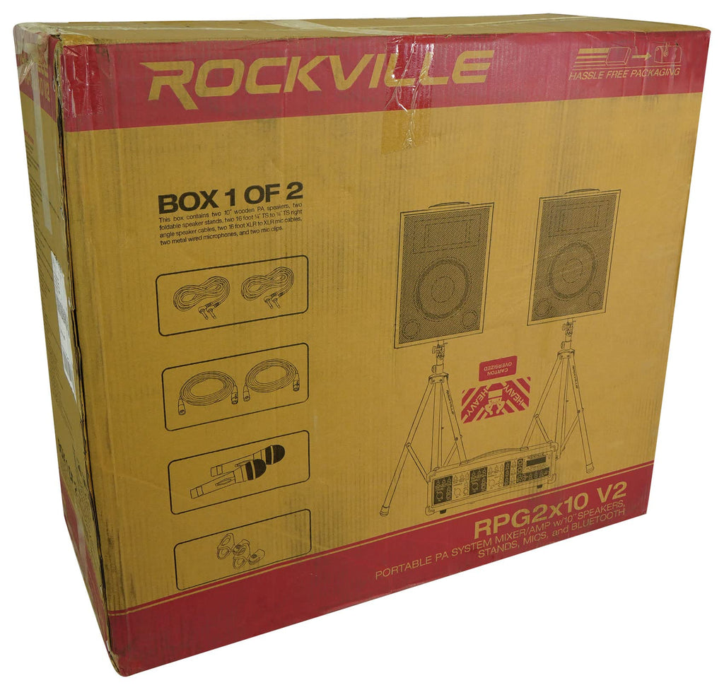 10" PA Speaker Pair with Mixer and Wireless Mics M232394