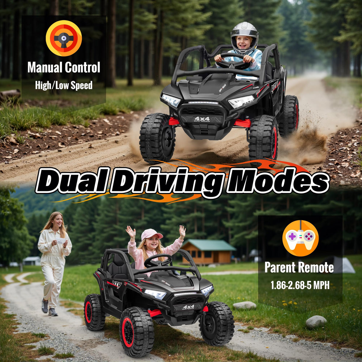 24V 2 Seater 4X4 Off-Road UTV Ride on Car B4618