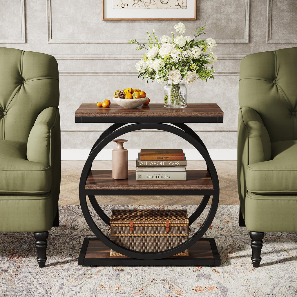 Narrow End Table with 3 Storage Shelves Y603200