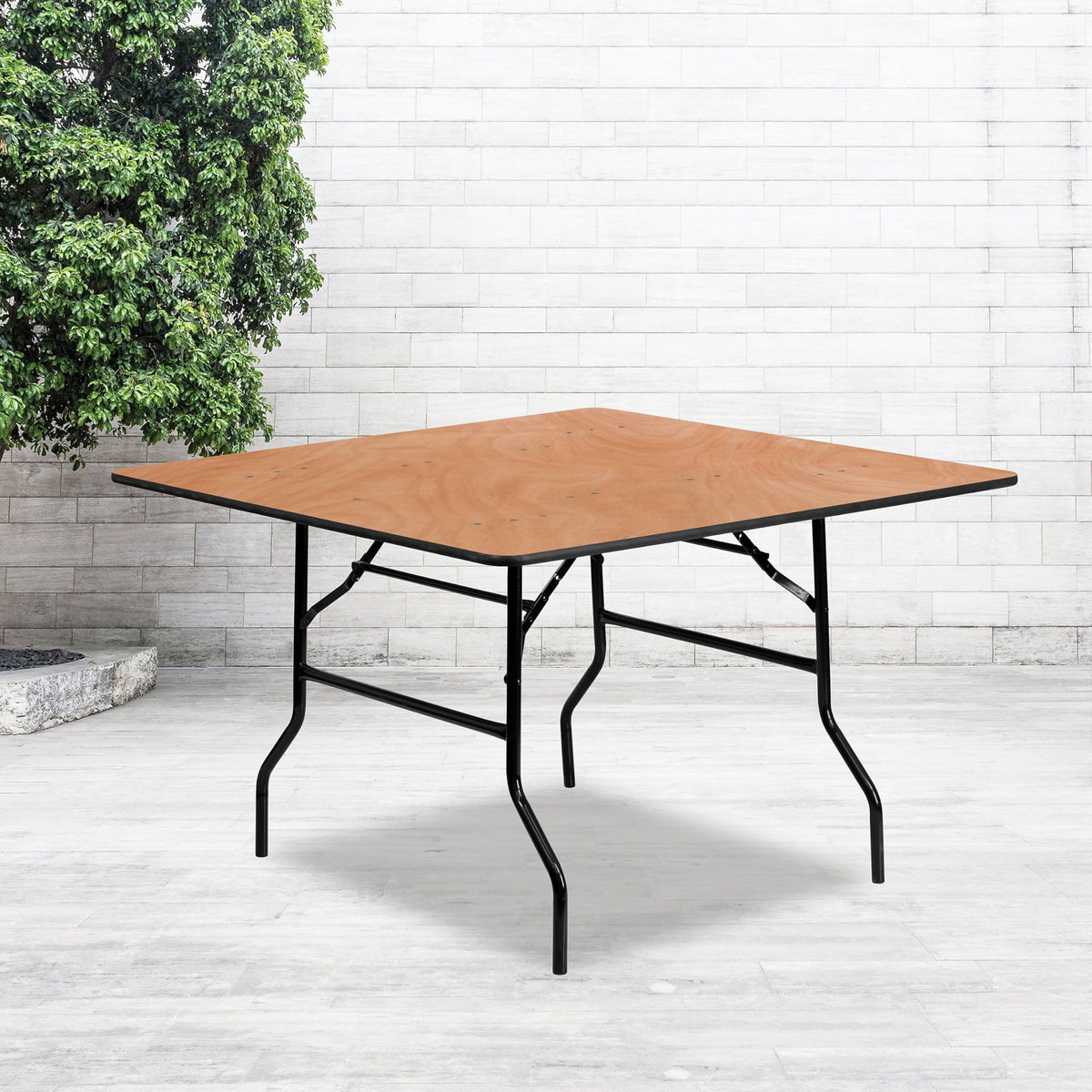 4 ft Wood Folding Square Banquet Table Z40831