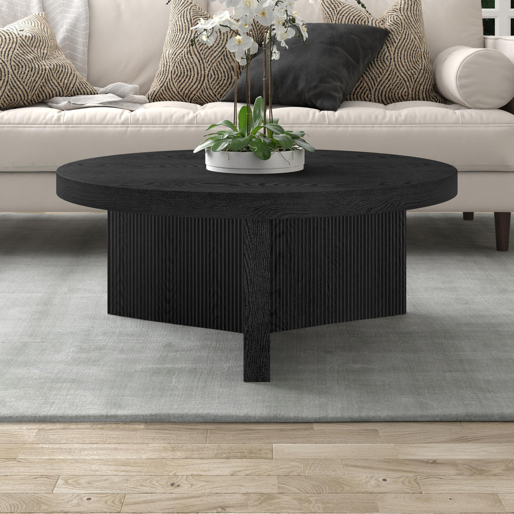 36" Scandinavian Fluted Coffee Table O495